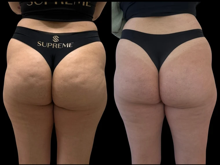 Antes e depois do protocolo para lipedema